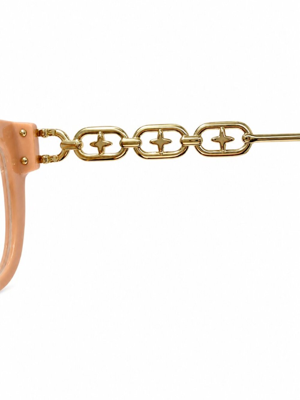 Dusty Rose and Gold Chain Link Eyeglass Frames 55-18-143 - Picture 4 of 9